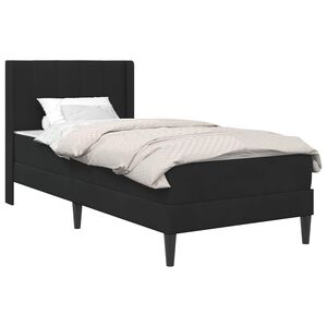 vidaXL Bettgestell mit Matratze mit Kopfteil Schwarz 80 x 200 cm Samt