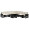 vidaXL Gartensofa-set 10 stk. Schwarz und Cremewei&szlig; Poly-Rattan