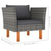 vidaXL 10-tlg. Garten-Lounge-Set Poly Rattan und Eukalyptusholz Grau