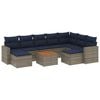 vidaXL 10-teiliges Gartensofa-Set mit Kissen, grau, Polyrattan