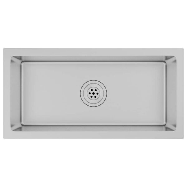 vidaXL Handgemachte Einbauspüle Edelstahl