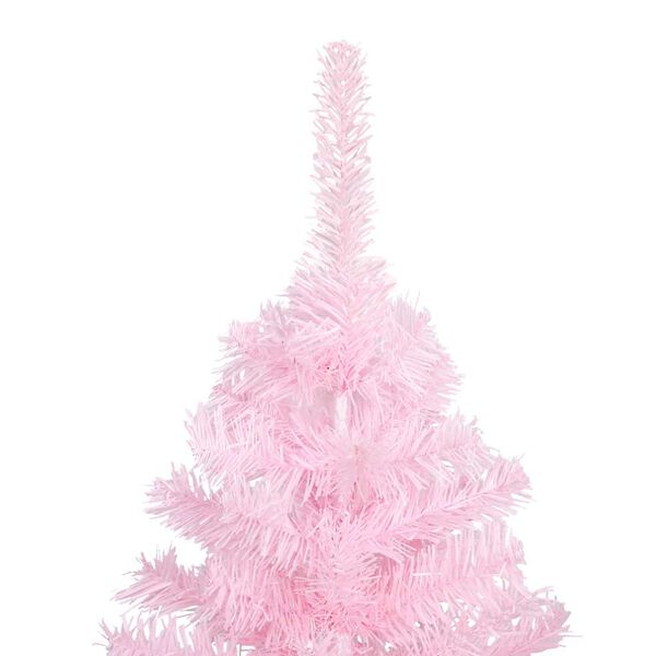 vidaXL K&uuml;nstlicher Weihnachtsbaum mit Beleuchtung & Kugeln Rosa 180cm