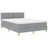vidaXL LED Boxspringbett mit Kopfteil Hellgrau 140 x 190 cm Stoff