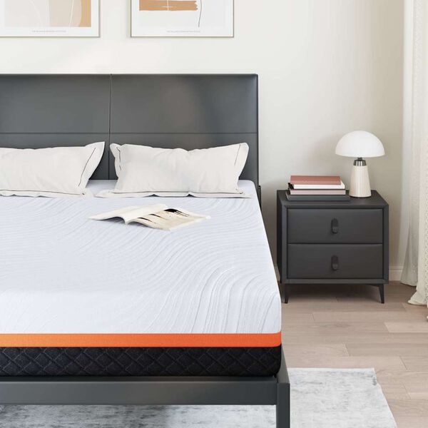 vidaXL Matratze Wei&szlig; und Grau 160 x 200 cm Jacquard-Stoff