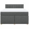 vidaXL Boxspringbett mit Matratze Dunkelgrau 140x190 cm Stoff