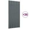 vidaXL Dachpaneele 36 Stk. Verzinkter Stahl Anthrazit 80x36cm