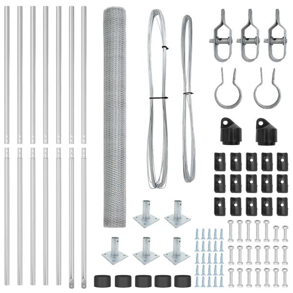 vidaXL Zaunpfosten Silber 10 x 1,6 m (13 mm Netz) Stahl