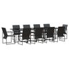 vidaXL Garten Essgruppe 11 pcs Schwarz Stahl