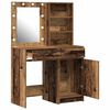 vidaXL Schminktischset mit LED mit Regal 2 pcs Altholz Holzwerkstoff