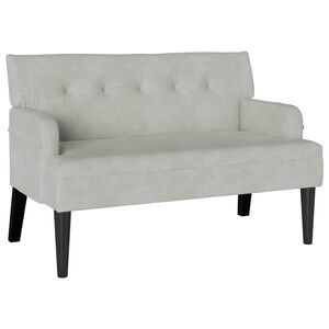vidaXL Chesterfield Bank Hellgrau 112 x 65,5 x 75 cm Samt