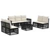 vidaXL Gartensofa-set 8 stk. Schwarz und Cremewei&szlig; Poly-Rattan