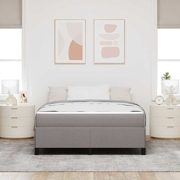 vidaXL Boxspringbett Taupe 140 x 200 cm Stoff