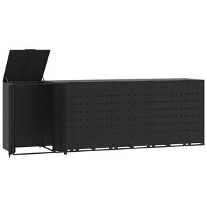 vidaXL M&uuml;lltonnenbox f&uuml;r 5 Tonnen Schwarz 345x79x117 cm Stahl