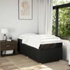 vidaXL Boxspringbett mit Matratze Schwarz 90x200 cm Stoff