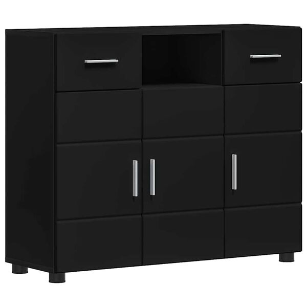 vidaXL Holzschrank Schwarz 88,5 x 30,5 x 73 cm Holzwerkstoff