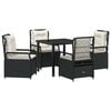 vidaXL Garten Essgruppe 5 pcs Schwarz Poly-Rattan