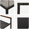 vidaXL Garten Essgruppe 5 pcs Schwarz Poly-Rattan