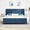 vidaXL Boxspringbett mit Matratze mit Kopfteil Blau 200 x 200 cm Stoff