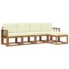 vidaXL Outdoor-Sofagarnitur 5 pcs Natur und Creme Massivholz Akazie