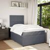 vidaXL Boxspringbett mit Matratze Dunkelgrau 120x200 cm Samt