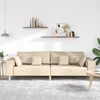 vidaXL Stoffsofa mit Kissen Creme 208 cm Stoff