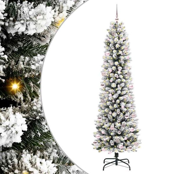 vidaXL K&uuml;nstlicher Weihnachtsbaum mit 300 LEDs mit St&auml;nder Wei&szlig; 240 cm