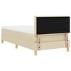 vidaXL LED Boxspringbett mit Matratze mit LED Creme 90 x 190 cm Stoff
