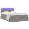 vidaXL Bett mit Stauraum und LED mit Matratze Taupe 140 x 200 cm Stoff