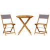 vidaXL 3-tlg. Bistro-Set Anthrazit Stoff und Massivholz