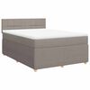 vidaXL Boxspringbett mit Matratze Taupe 160x200 cm Stoff