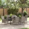 vidaXL Garten Essgruppe mit Kissen 7 pcs Grau Poly-Rattan