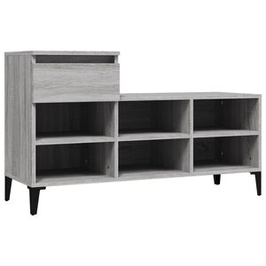 vidaXL Schuhregal Grau Sonoma 102x36x60 cm Holzwerkstoff