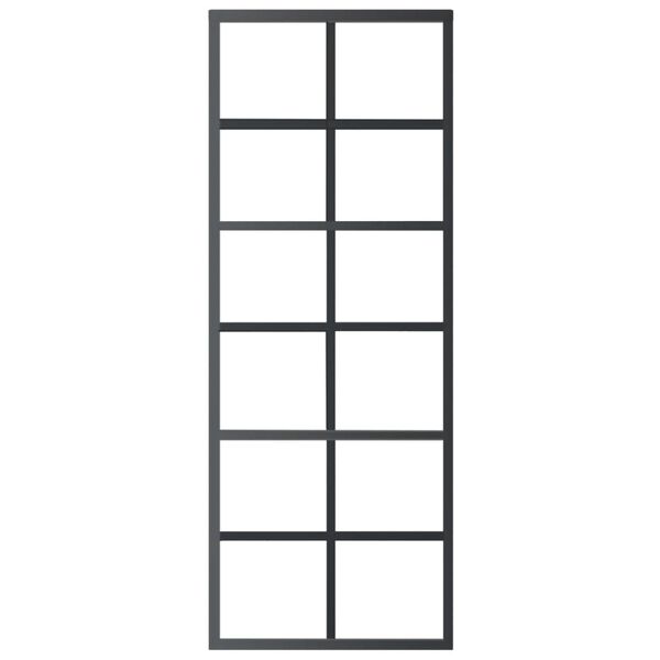 vidaXL Schiebetür mit Beschlag ESG-Glas & Aluminium 76x205 cm