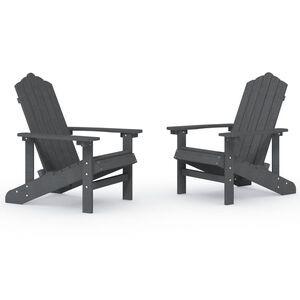vidaXL Adirondack-Gartenst&uuml;hle 2 Stk. HDPE Anthrazit