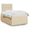 vidaXL Boxspringbett mit Matratze Creme 120x190 cm Stoff
