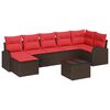 vidaXL Gartensofa-set mit Kissen 8 pcs Braun Poly Rattan