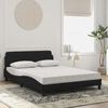 vidaXL Bett mit Matratze "Dover" Schwarz 140x190 cm Samt