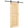 vidaXL Schiebet&uuml;r Nat&uuml;rlich und Schwarz 80 x 210 cm Massivkiefer