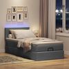 vidaXL Ottoman-Bett mit Matratze & LEDs Dunkelgrau 90x190 cm Stoff