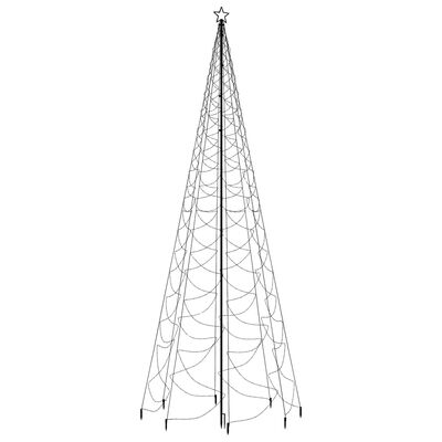 vidaXL LED-Weihnachtsbaum mit Metallstange 1400 LEDs Warmweiß 5 m