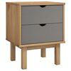 vidaXL Nachttisch OTTA Braun & Grau 45x39x57 cm Massivholz Kiefer
