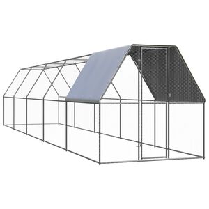 vidaXL Outdoor-H&uuml;hnerk&auml;fig 2x10x2 m Verzinkter Stahl