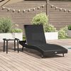 vidaXL Sonnenliege mit Tisch 2 pcs Schwarz 40 x 40 x 40,5 cm
