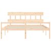 vidaXL Seniorenbett mit Kopfteil Super Kingsize Massivholz