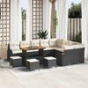 vidaXL Gartensofa-set mit Kissen 13 pcs Schwarz Poly-Rattan