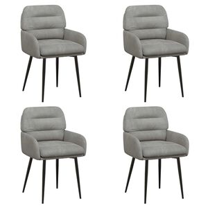 vidaXL Esszimmerst&uuml;hle 4 stk. Samt Hellgrau 59 x 59,5 x 90 cm