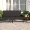 vidaXL Gartenbank 3-Sitzer mit Kissen Schwarz Poly Rattan