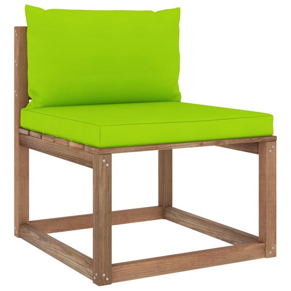 vidaXL 7-tlg. Garten-Lounge-Set aus Paletten mit Kissen Kiefernholz