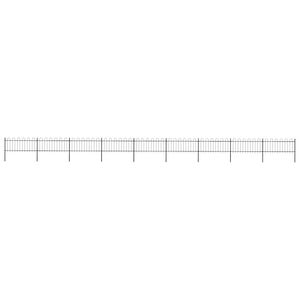 vidaXL Gartenzaun mit Rundbogen Stahl 1506 x 80 cm Schwarz