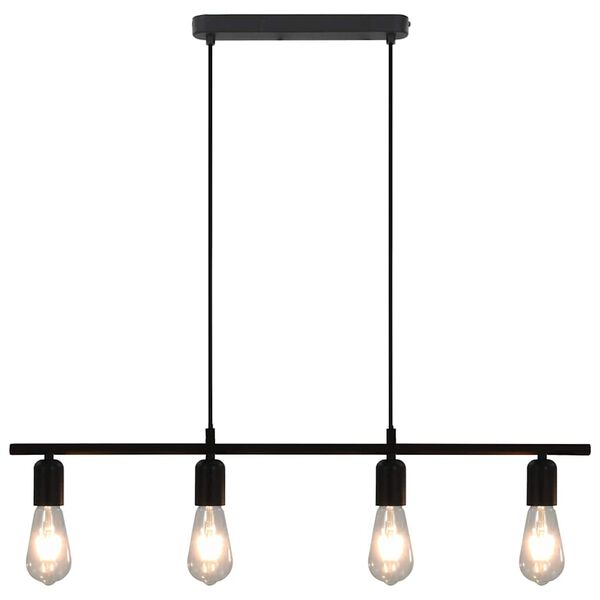 vidaXL Deckenleuchte mit Glühlampen 2 W Schwarz 80 cm E27